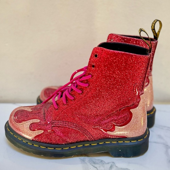 Dr. Martens 1460 Pascal Flame Glitter Boot - Picture 4 of 11